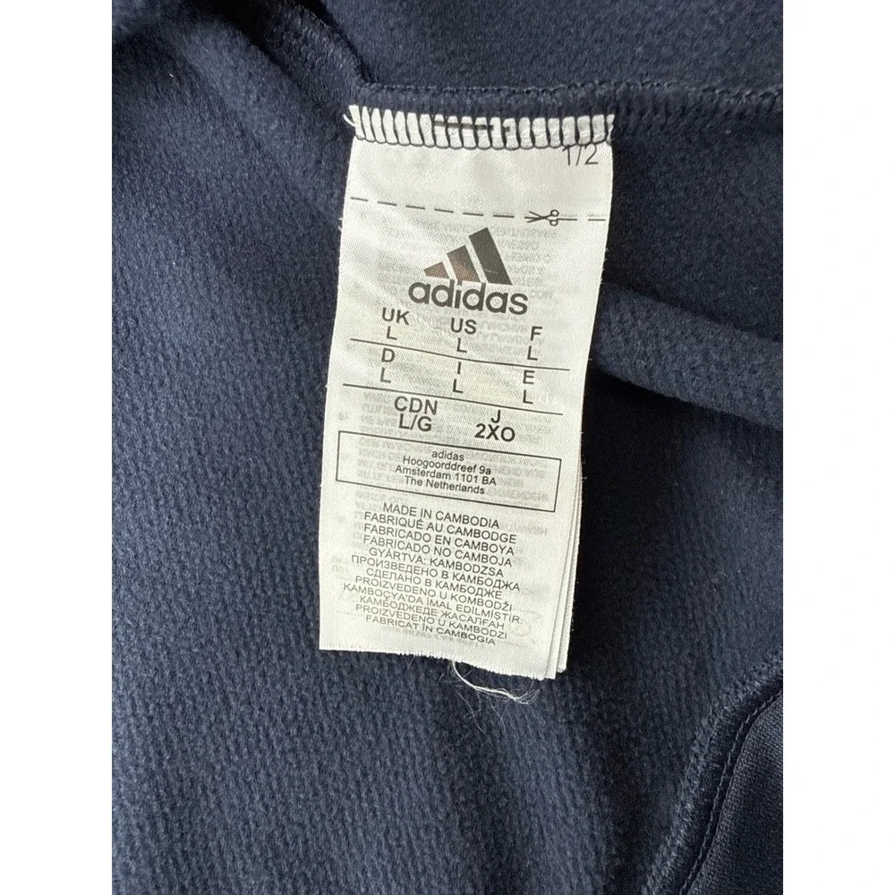 Adidas Mens Game & Go Pullover Hoodie Blue Grey Fleece Logo Sweatshirt GK7390 L